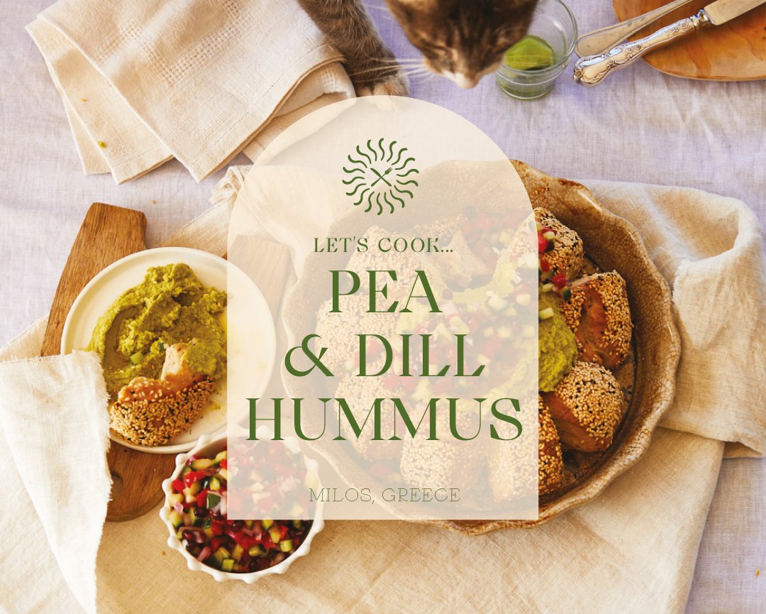 Milos Inspired Pea & Dill Hummus - Castaway Cooks