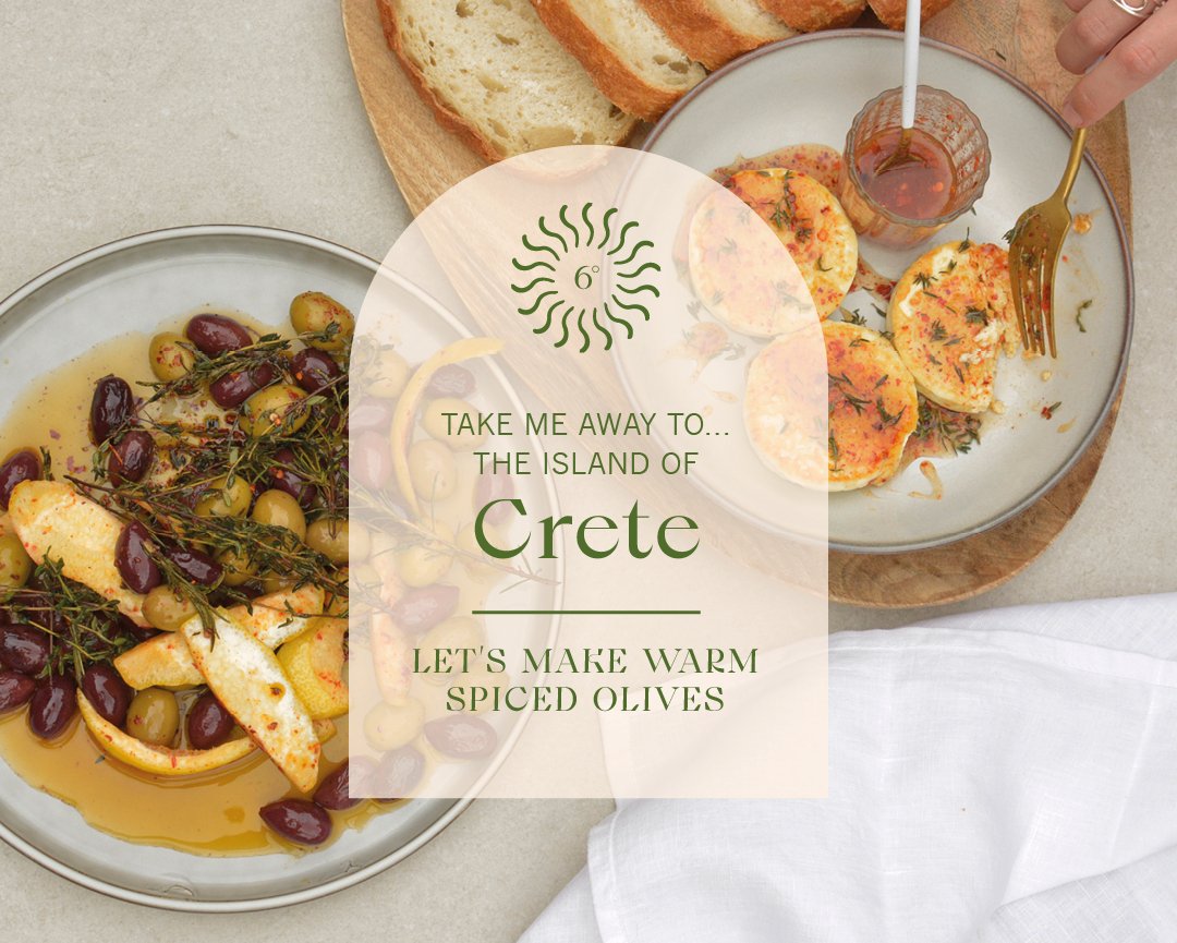 Warm spiced olives served with toasted ciabatta & baked feta - Castaway Cooks